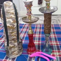 قلیان برنجی و چوبی