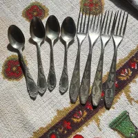 قاشق و چنگال عتیقه نقره