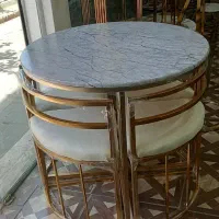 میزناهارخوری 4نفره طلایی استیل