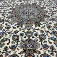 فرش دستبافت کرک و ابریشم تقدیسی جفت۶ متری