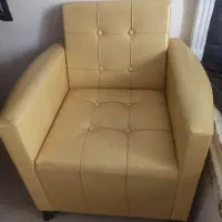 مبل تک نفره با روکش چرم