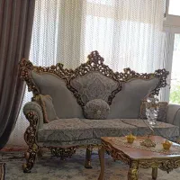 مبلمان سلطنتی 9نفره کاملا سالم و تضمینی|مبلمان خانگی و میز عسلی|بروجن, |دیوار