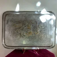 سینی برنجی قاجاری(سایز بزرگ)|ظروف سرو و پذیرایی|تهران, یوسفآباد|دیوار