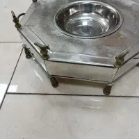 منقل استیل قدیمی با پایه ها و دسته ها ی برنزی|کلکسیون اشیاء عتیقه|کرج, گلشهر|دیوار