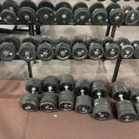 دمبل باشگاهی فلزی دور لاستیک مناسب خانه و باشگاه