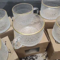 لته خوری بلور لبه طلایی