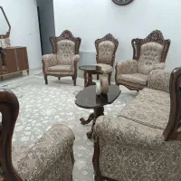 مبل نه نفره همراه با میز tv و اینه کنسول|مبلمان خانگی و میز عسلی|پاوه, |دیوار