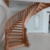 اجرای پله گرد.پله دوبلکس چوبی