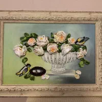 تابلو ربان دوزی و نقاشی کار دست