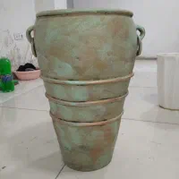 گلدان سفالی پتینه کاری شده درحد نو