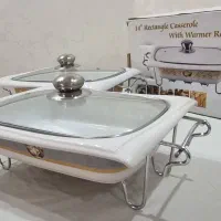 سوفله خوری چینی مستطیلی با پایه استیل نو وارمردار|ظروف سرو و پذیرایی|تهران, تهرانسر مرکزی|دیوار