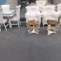 مبل 7 نفره راحتی با جلو مبلی  و نهار خوری 4 نفره