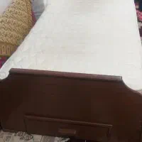 تخت یک نفره چوبی جمع و جور با تشک طبی|تخت و سرویس خواب|زنجان, |دیوار
