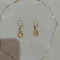 فروش نیم ست زنجیر و گوشواره طلا