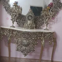 اینه شمعدان فلزی جنس الیاژ