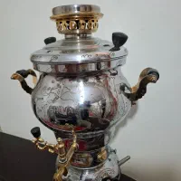 سماور گازی استیل طرح طلایی|سماور، چای‌ساز، قهوه‌ساز|محمدشهر, شهرک پیام (مهرالبرز)|دیوار