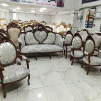 مبل سلطنتی9نفری تمام چوب تضمینی(مدل ویوا)مبل میلاد