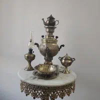 سماور ذغالی با سرویس کامل