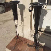 دو عدد گلدان فلزی فانتیزی|صنایع دستی و سایر لوازم تزئینی|برخوار, |دیوار