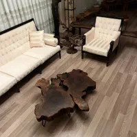 میز جلو مبلی چوب گردو روستیک