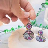 گوشواره رزینی طرح فرش 1