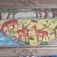 دوتا تابلو فرش دستباف پرداخت شده با قابش ۵میلیون ت