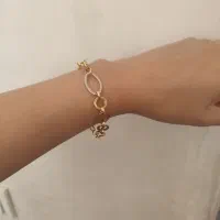 دستبند دو رنگ اپل طلا