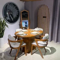 میزنهارخوری چوبی کد ۸۹۸ ( میزوصندلی کاواک )