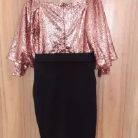 لباس مجلسی پولکی با کمربند تونیک ماکسی|لباس|گلبهار, شهر جدید گلبهار|دیوار