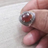 انگشتر نقره زنانه رکاب خارجی نگین یمن اصل