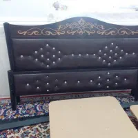 تخت خواب چوبی فلزی دونفره بدون تشک طرح الماسی