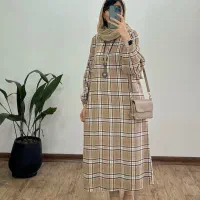 کفتان پشمی بلند چهارخونه کاپشن و بافت