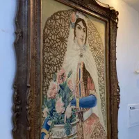 رخ زیبای دخترقاجارتابلو فرش خزان دستباف چله ابریشم|تابلو فرش|تهران, سازمان برنامه جنوبی|دیوار