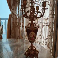 ااباژور شمع دان تمام برنج فرانسوی|چراغ خواب و آباژور|رشت, گلسار|دیوار
