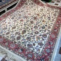 فرش دستباف جفت ۶ متری کاشمر افشان کرم دستبافت