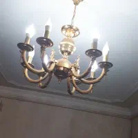 دو عدد لوستر ۸ شاخه رنگ طلایی ثابت