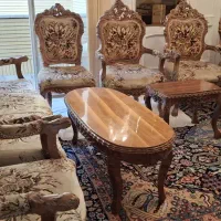مبل۹نفره چوب گردو کاردولت آبادقدیمی|مبلمان خانگی و میز عسلی|اصفهان, سنبلستان|دیوار