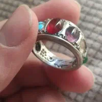 انگشتر نقره نه نگین دست ساز عباس سپاهان