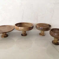سرویس پذیرایی چوبی چوب گردو ظروف پذیرایی کاسه چوبی
