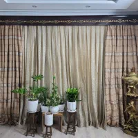 پرده حریر ترک همراه کناره ژاکارد