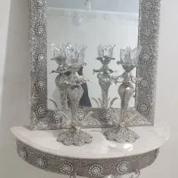 آیینه شمعدان برنزهمراسنگ مرمر