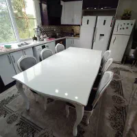 میز ناهار خوری سفید|میز و صندلی غذاخوری|اطاقور, |دیوار