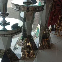 میز ۳ سایز تمام استیل تالاری نقره‌ای