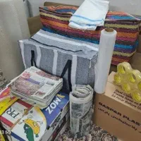 کارتن موز موزی پلاستیک حبابی روزنامه باطله سلفون..