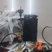 قلیون موسو برنج و چوب گردو طرح سفارشی