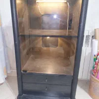 ویترین ریلی و ی تخت خواب چوبی اصل ی نفره