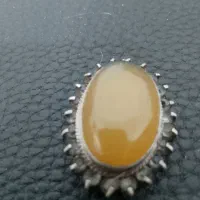 پلاک نقره سنگ اونتورین زرد