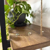 کتابخانه چوبی فلزی شلف دستساز روستیک|کتابخانه، شلف، قفسههای دیواری|سورک, |دیوار