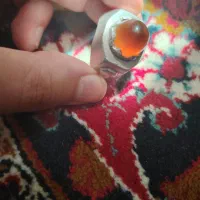 انگشتر دست ساز جزع یمنی بشرط