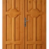 درب دو لت  تمام چوب  با چهارچوب آهنی